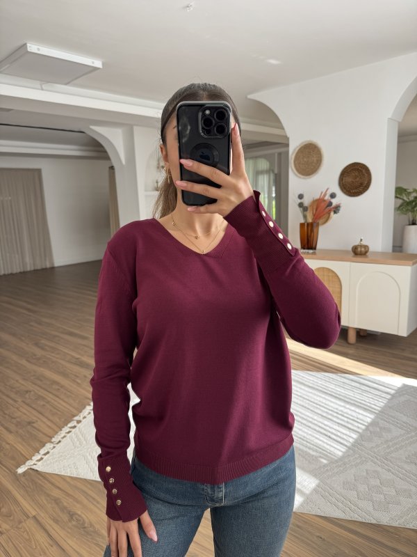 V YAKA KOL DROPLU VİSKON TRİKO