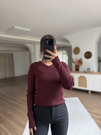 V YAKA SİMLİ FİTİLLİ VİSKON TRİKO