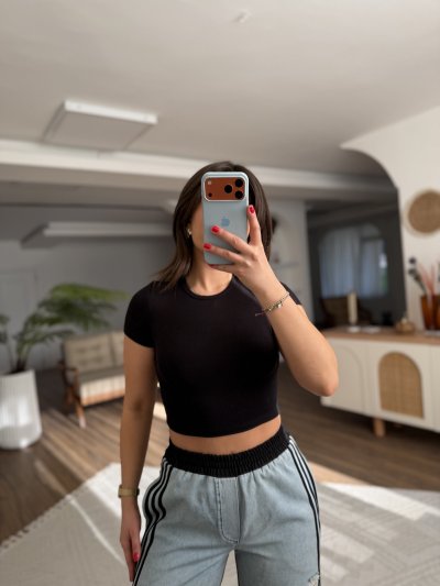 BİSİKLET YAKA MODAL CROP